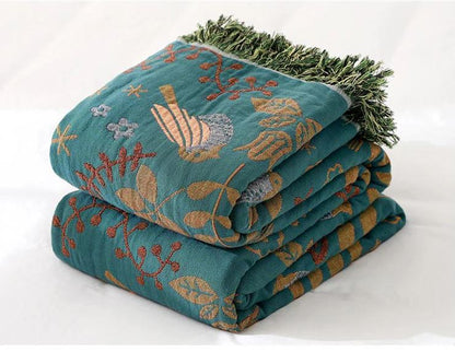 Bohemian Birdsong Reversible Blanket